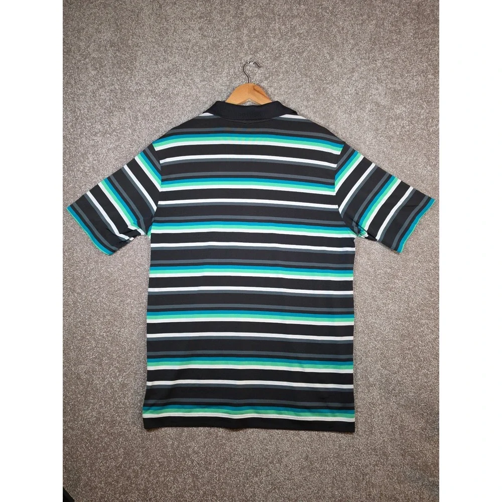 Nike Golf Tour Performance Dri-FIT Polo Shirt Mens Large Striped Thousand Oaks